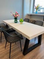 Moderne werk- of kantoortafel met 4 designstoelen, Ophalen, Zo goed als nieuw
