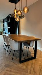 Houten eettafel met metalen poot 220 x 90 van Table du Sud, Huis en Inrichting, Tafels | Eettafels, 200 cm of meer, 50 tot 100 cm