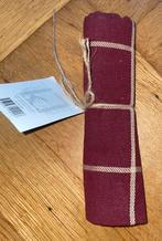 Katoenen bordeaux rode theedoek geruite nieuw, Huis en Inrichting, Keuken | Textiel, Ophalen, Zo goed als nieuw, Rood