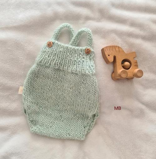Gebreide romper maat 50 voor je reborn doll, Verzamelen, Poppen, Nieuw, Kleertjes, Levensecht of Reborn, Ophalen of Verzenden