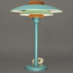 Tafellamp groen en oranje - Deens design bureaulamp - retro, Ophalen of Verzenden, Zo goed als nieuw, Metaal, Deens design