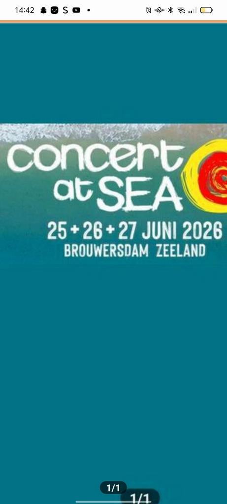 Gezocht 3 daagse kaart voor concert at Sea, Tickets en Kaartjes, Eén persoon