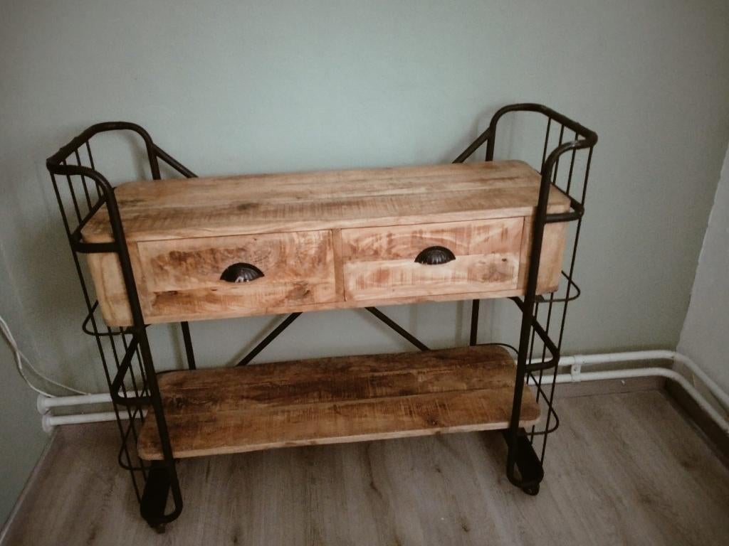 Vintage trolley teak, Ophalen, Zo goed als nieuw