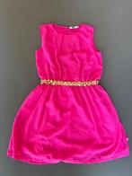 Roze jurkje met gouden glitterband 122/128, Kinderen en Baby's, Kinderkleding | Maat 128, Gebruikt, WE, Meisje, Ophalen of Verzenden