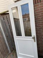 Voordeur van hardhout met hr glas., Doe-het-zelf en Verbouw, Deuren en Horren, Ophalen, 80 tot 100 cm, 215 cm of meer, Glas