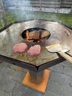 Mooie grote bbq gemaakt van cortenstaal met bakplaat, Ophalen of Verzenden, Nieuw