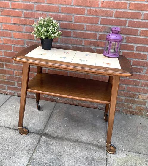 Vintage Antiek Salontafeltje Serveerwagentje F.M.Z., Antiek en Kunst, Antiek | Meubels | Tafels, Ophalen