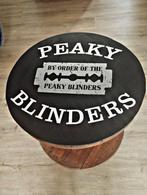 Unieke peaky blinders tafel/ mancave bijzettafel, Huis en Inrichting, Tafels | Bijzettafels, Minder dan 55 cm, Rond, Zo goed als nieuw