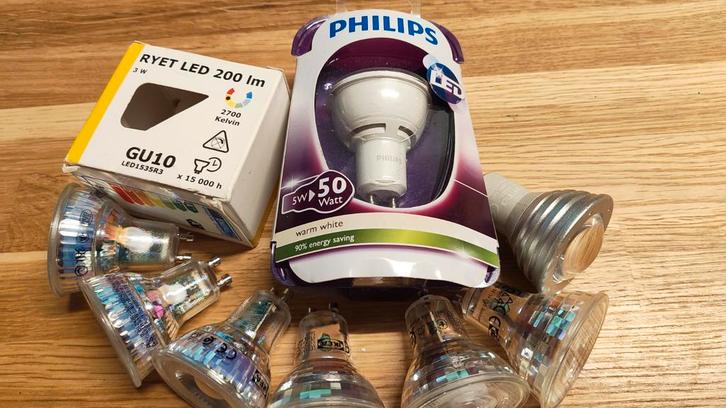 Diverse LED spotjes - Philips & Ikea, Huis en Inrichting, Lampen | Losse lampen, Gebruikt, Led-lamp, Bajonetsluiting, Ophalen of Verzenden