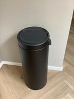 Brabantia prullenbak touch bin mat zwart 30 liter, Ophalen of Verzenden, Zo goed als nieuw, Rvs, 50 tot 75 cm
