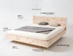 Metaalvrij Zwitsers steengrenen bed inclusief lattenbodem, Huis en Inrichting, Bruin, Ophalen of Verzenden, 180 cm, 200 cm