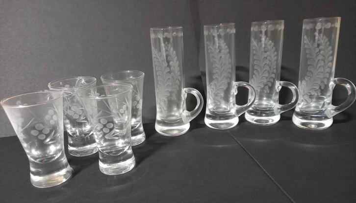 Antieke Borrelglaasjes Set - Duits/Boheems (1880-1920), Antiek en Kunst, Antiek | Glas en Kristal, Ophalen of Verzenden