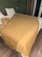 1 persoons linnen beddengoed (2x), Huis en Inrichting, Eenpersoons, Ophalen of Verzenden, Zo goed als nieuw, Geel