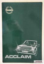 Repair Manual Triumph Acclaim AKM4967, Ophalen of Verzenden