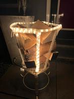 Buitenverlichting met blokken hout en lichtslang, Ophalen of Verzenden, Zo goed als nieuw