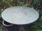 Ronde tuintafel aangeboden met natuurstenen blad, Tuin en Terras, Tuintafels, Ophalen, Gebruikt, Rond