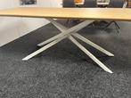 Naturel eiken eettafel met wit metalen poot 240x100cm, Ophalen, 100 tot 150 cm, 200 cm of meer, Zo goed als nieuw