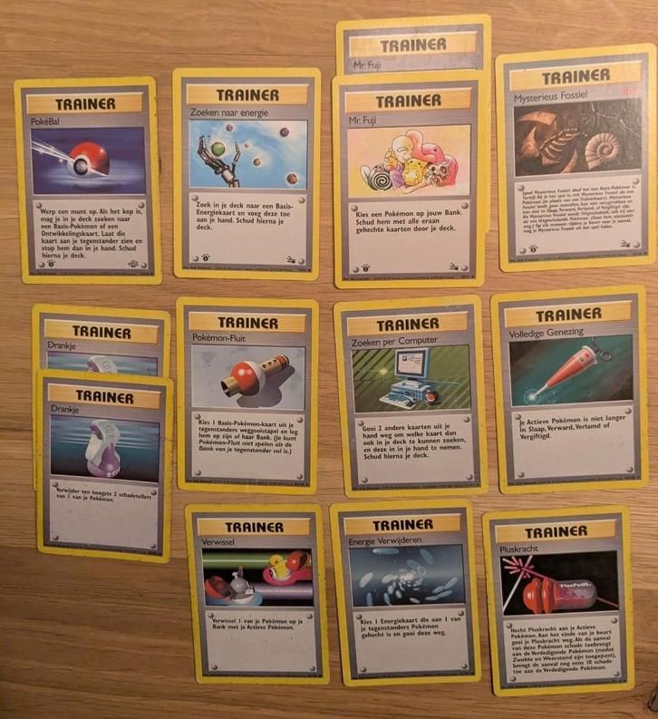 Pokémon kaarten Trainer Base, Jungle Fossil Set, Hobby en Vrije tijd, Verzamelkaartspellen | Pokémon, Zo goed als nieuw, Meerdere kaarten
