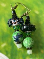 Mooie lampwork hangers, Sieraden, Tassen en Uiterlijk, Oorbellen, Ophalen of Verzenden, Nieuw, Groen, Glas