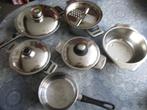 diverse maten rvs pannen / vergiet / rasp / oa Berghoff, Ophalen of Verzenden, Rvs, Pannenset