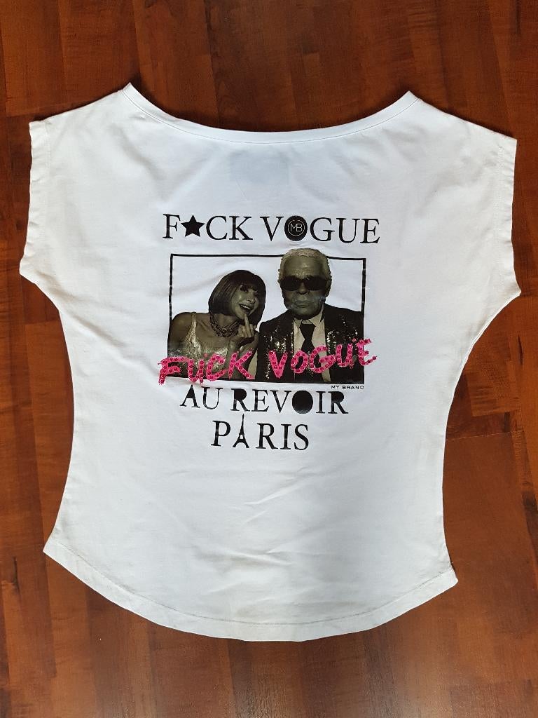 SHIRT F*CK VOGUE BY BRAND, Maat 38/40 (M), MY BRAND, Wit, Ophalen of Verzenden