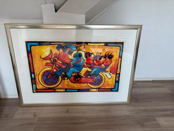 Familie op een motor schilderij van Ad Verstijnen (#41/195) beschikbaar voor biedingen