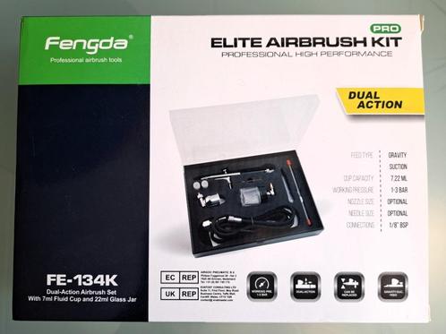 Fengda Elite Airbrush Kit Pro FE-134K Dual Action (nieuw), Hobby en Vrije tijd, Schilderen, Nieuw, Airbrush en Toebehoren, Ophalen