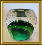 Mooi zwaar groen glazen theelicht, Antiek en Kunst, Ophalen of Verzenden