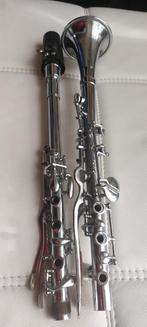 G.sol.mettalen turkishe klarinet  80cm lang bijna o, Muziek en Instrumenten, Blaasinstrumenten | Klarinetten, Bes-klarinet, Gebruikt