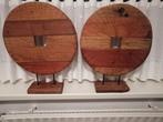 2 houten ornamenten op standaard., Huis en Inrichting, Ophalen, Gebruikt