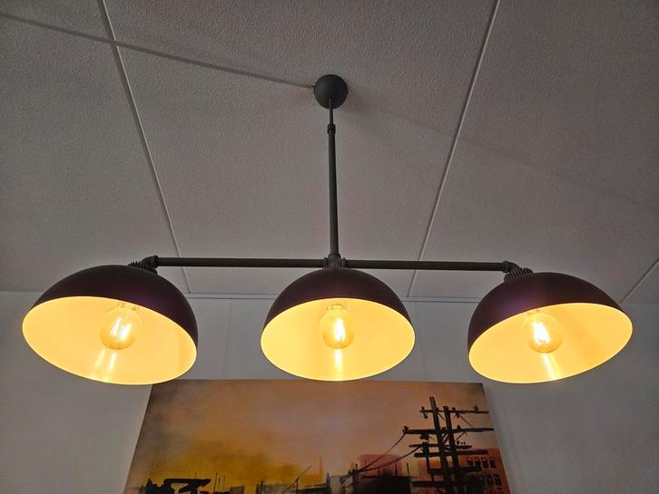 Eettafellamp industrieel zwart / grijs 115cm lang, Sport en Fitness, Overige Sport en Fitness, Gebruikt, Ophalen