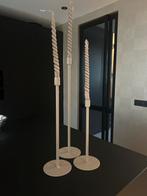 Set van 3 kandelaren, Huis en Inrichting, Woonaccessoires | Kandelaars en Kaarsen, Ophalen, Overige materialen, 25 tot 50 cm, Beige