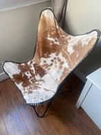 Stoel met koeienhuid, Huis en Inrichting, Stoelen, Ophalen, Gebruikt, Bruin, Leer