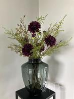 Zijden kunstboeket met paarse dahlias en asparagus NIEUW, Binnen, Info@flowersbymirjam.nl, Nieuw, Transformatorstraat 6a