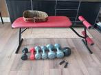 Fitness attributen+ Dumbels en leren riem, Sport en Fitness, Fitnessmaterialen, Gebruikt, Ophalen of Verzenden