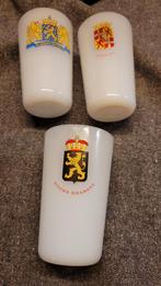 Vintage Melkglas 12 st met Provinciewapen 1960, Ophalen of Verzenden, Gebruikt