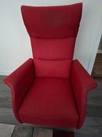 Rode relax fauteuil met hoge rugleuning en uitschuifbare, Huis en Inrichting, Fauteuils, Ophalen, Gebruikt, Minder dan 75 cm, 50 tot 75 cm