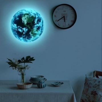 Lichtgevende Aardbol Sticker / Aarde Licht Muur 3D Gloeiende beschikbaar voor biedingen