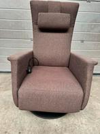 Prominent Toscana relaxfauteuil bruin stof, Ophalen, Minder dan 75 cm, Zo goed als nieuw, Stof