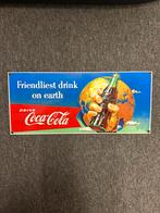 Coca-Cola Emaille Reclamebord 45x20cm, Verzamelen, Ophalen of Verzenden, Gebruikt, Reclamebord