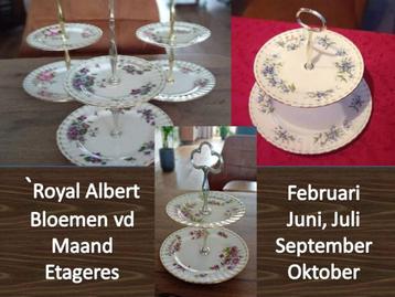 Royal Albert FLOWERS OF THE MONTH ETAGERES 20€ Klik RK adv. beschikbaar voor biedingen