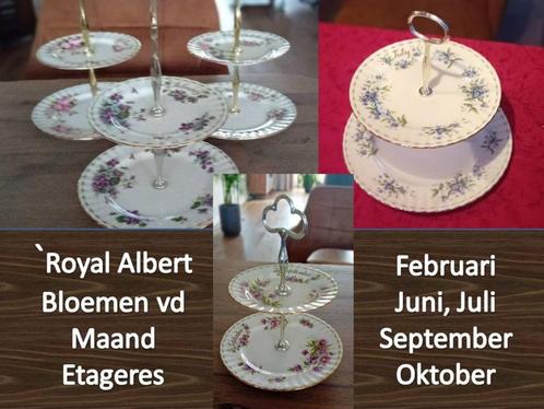 Royal Albert FLOWERS OF THE MONTH ETAGERES 20€ Klik RK adv., Antiek en Kunst, Antiek | Porselein, Ophalen of Verzenden
