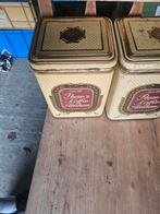 Grote koffie blikken vintage met messing sluiting ,knopje, Ophalen of Verzenden, Zo goed als nieuw, Koffie, Overige merken