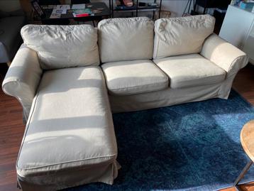 Ikea bank drie zits beige ektorp incl chaises longues