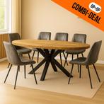 Combi set: Nieuw in doos. 6 Stoelen met ovale of ronde tafel, Ophalen, Nieuw, 4 tot 6 stoelen