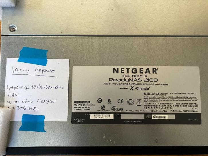 Netgear ReadyNAS 2100 NAS-server (4x3TB), Computers en Software, NAS, Ophalen of Verzenden