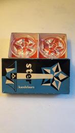 2 KRISTALLEN KANDELAARS, ONTWERPER FLORIS MEIJDAM 1951, Ophalen of Verzenden