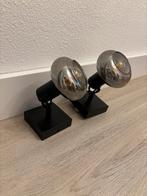 Zwarte plafondspot met rookglas, E14 fitting, Ophalen, Zo goed als nieuw, Glas, Plafondspot of Wandspot