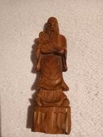 Vintage houtsnijwerk beeldje Chinees, Ophalen of Verzenden