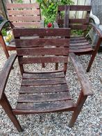 3 Teak houten stoelen, Ophalen, Gebruikt, Teakhout